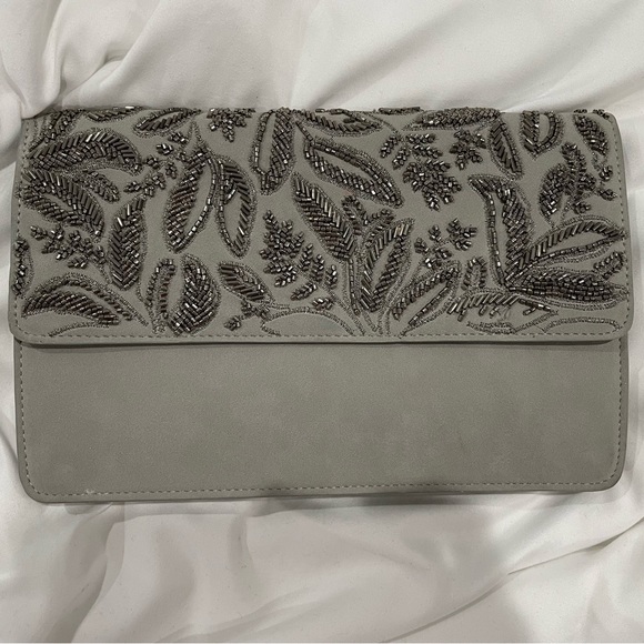 Abercrombie & Fitch grey bedazzled clutch - Picture 1 of 6